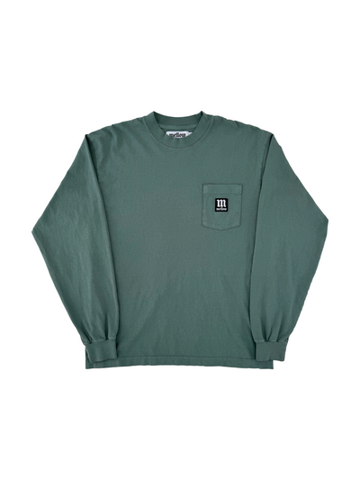 MELLOW POCKET PATCH LS TEE - FADED TURQUOISE