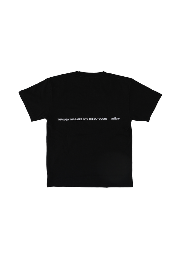 black loose fitting jersey short sleeve graphic tee shirt, high quality. 100% cotton made in the usa