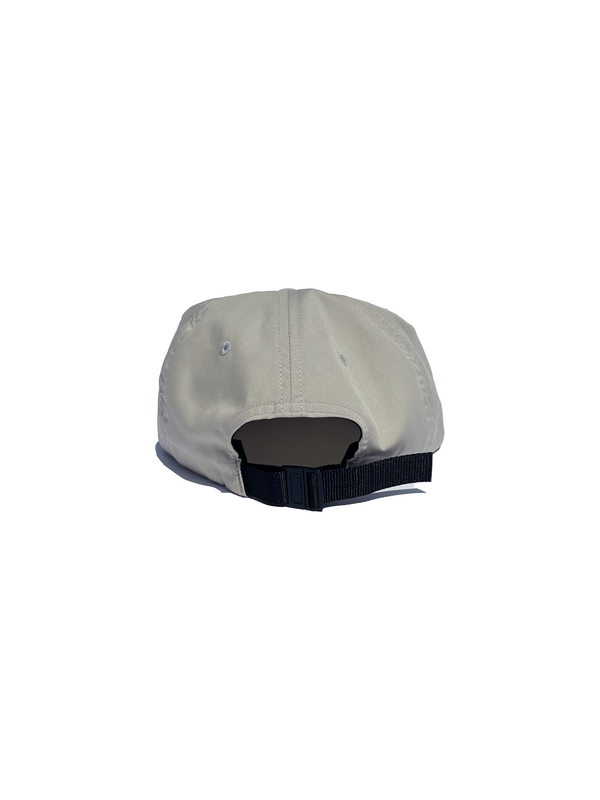 Mellow beige 5-panel snapback hat with 'mellow ' logo on it, high quality, made in the usa, 100% cotton twill
