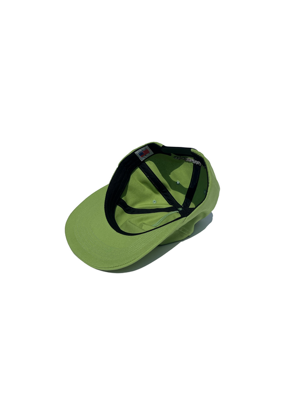 Mellow avocado green graphic 5 panel hat with hand, high quality, 100% cotton made in the usa