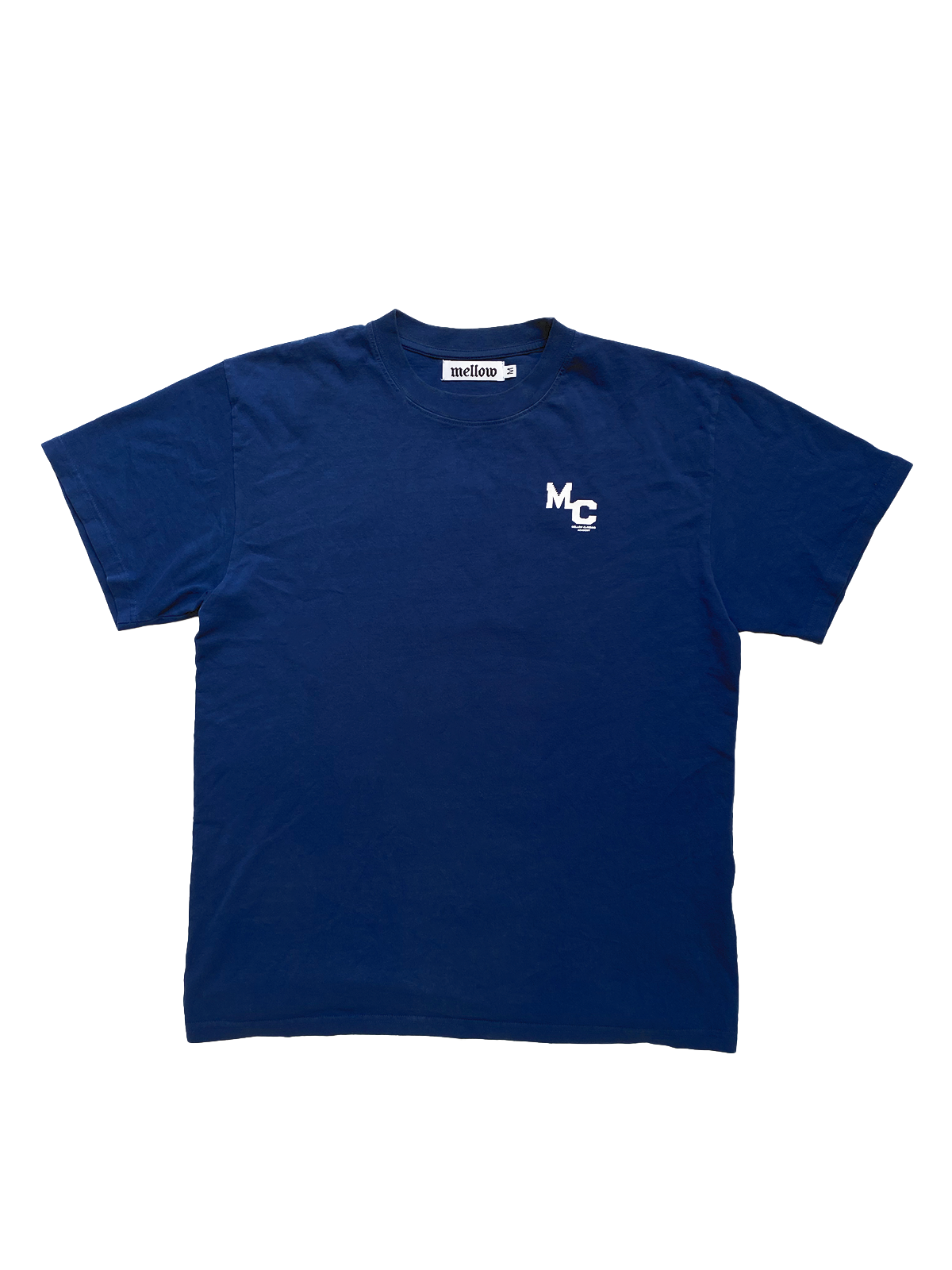 Mellow navy blue graphic jersey short sleeve tee shirt with 'planes' and 'tree' graphics on the back, high quality, 100% cotton, made in the usa