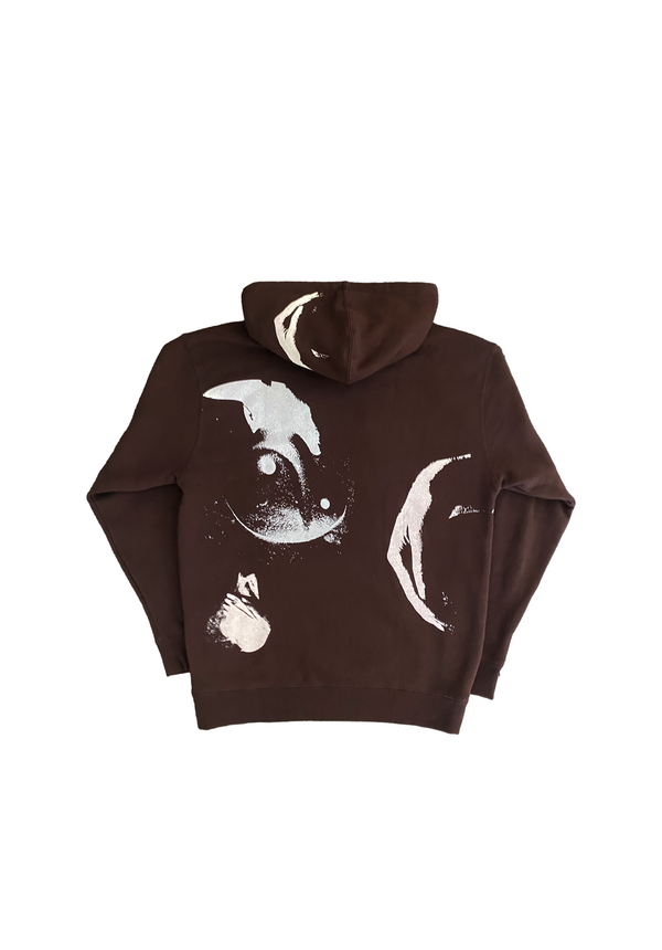 Mellow faded black graphic hoodie, high quality loose fitting. 100% COTTON MADE IN USA