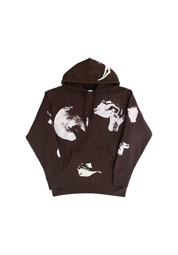 Mellow faded black graphic hoodie, high quality loose fitting. 100% COTTON MADE IN USA
