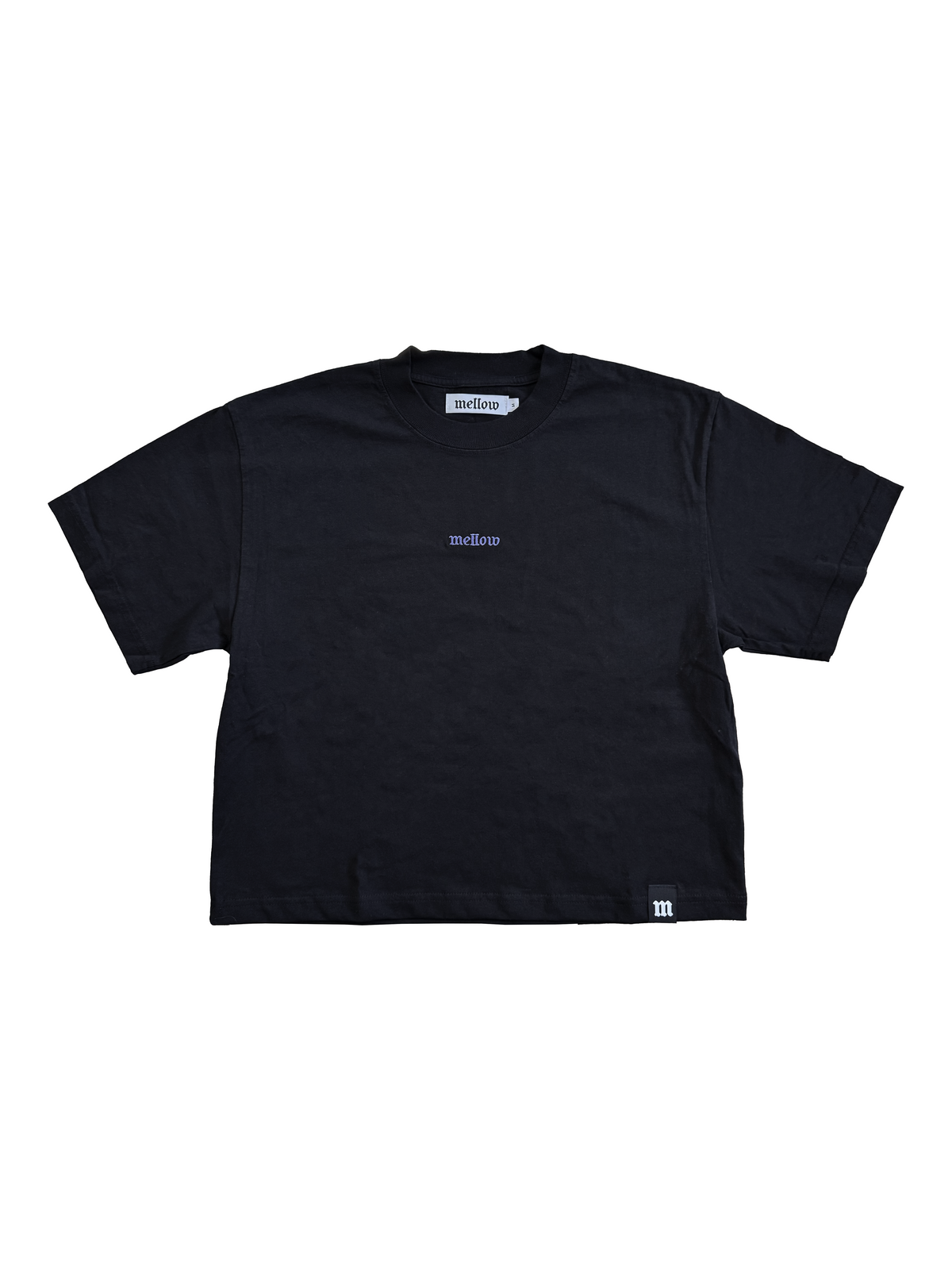 MELLOW OG LOGO CROPPED TEE - BLACK