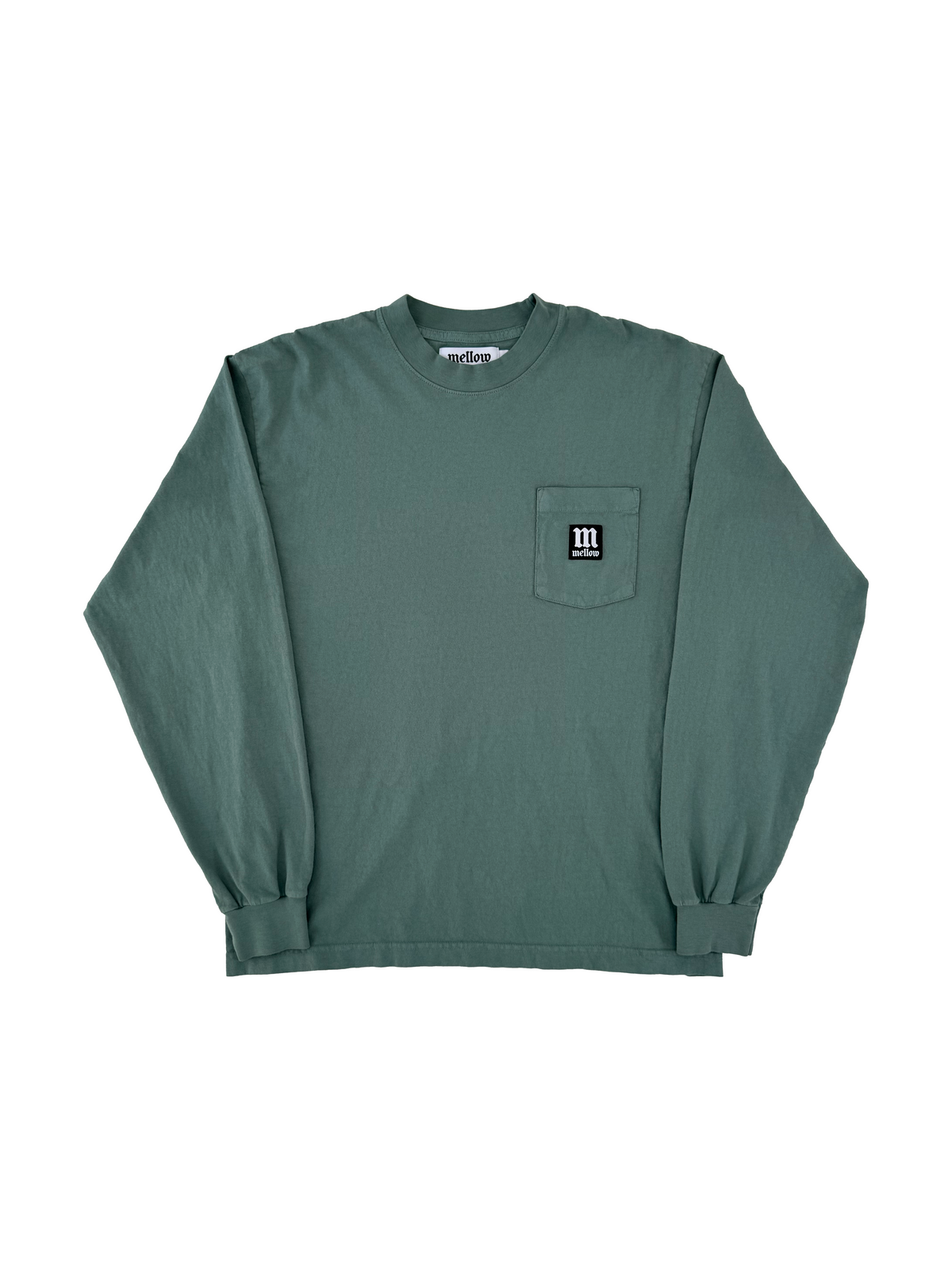 MELLOW POCKET PATCH LS TEE - FADED TURQUOISE