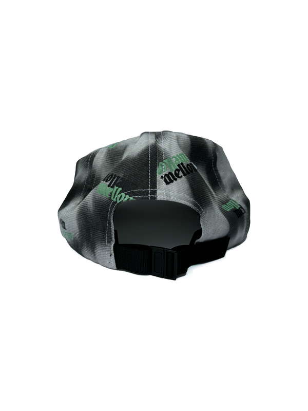 Mellow camouflage snow white and black green graphic 6 panel hat with 'mellow', high quality. 100% COTTON MADE IN USA