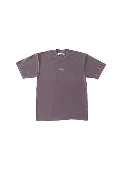 Mellow Patchouli jersey short sleeve t-shirt with embroidered 'mellow' logo on chest, short sleeves, and relaxed fit. 100% COTTON MADE IN USA