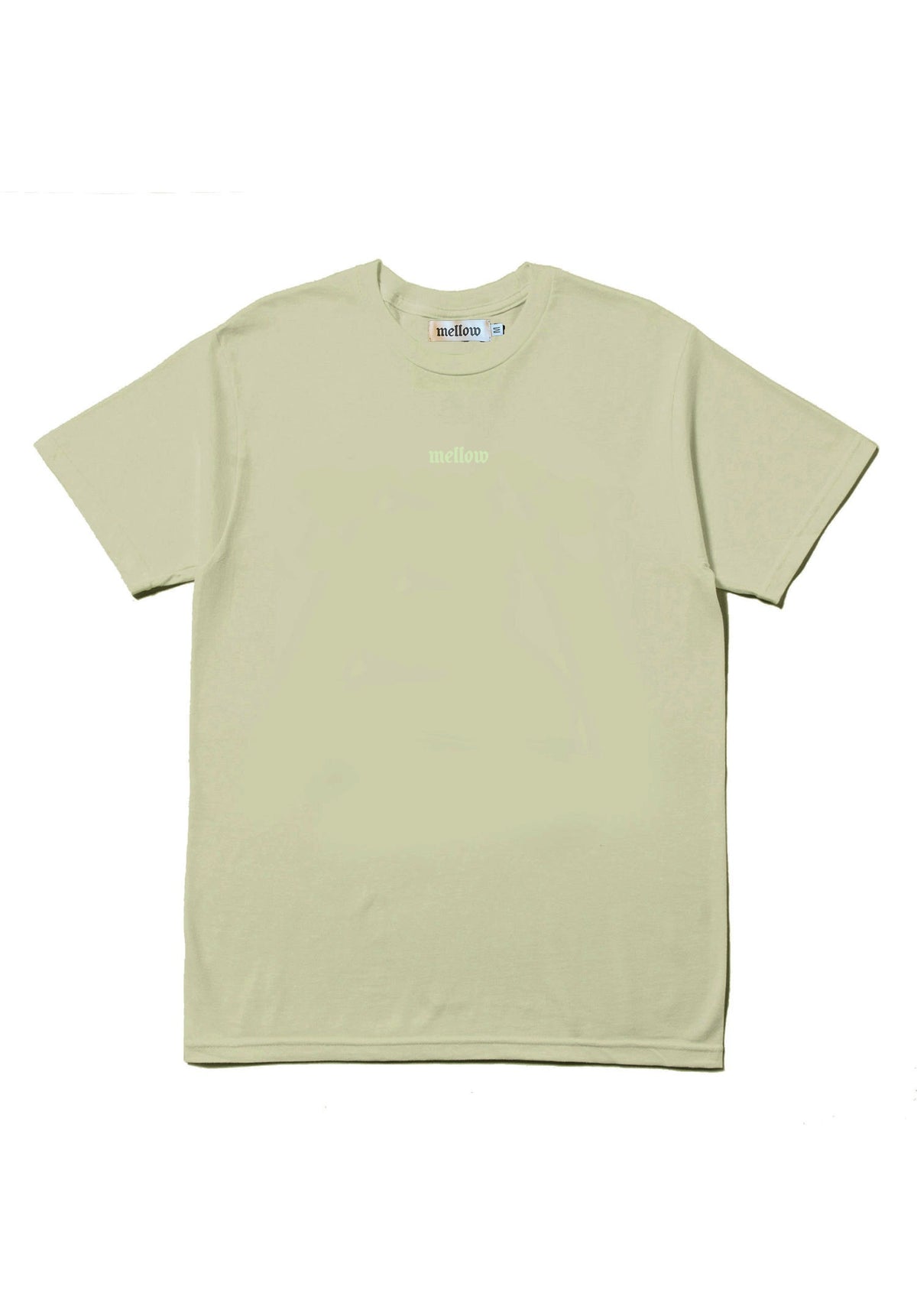 Mellow embroidered lint monotone jersey short sleeve with 'mellow' logo on it, high quality, made in the usa, 100% cotton
