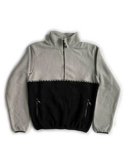 Mellow Half Zip Fleece Cement Black, high quality, made in the usa